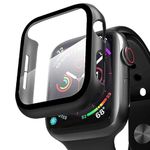 Apple Watch Case 38mm Series 3/2/1 with Screen Protector, Overall Full Protective Hard PC Bumper Case Ultra-Thin HD Glass Screen Protector for iWatch 38mm (black)