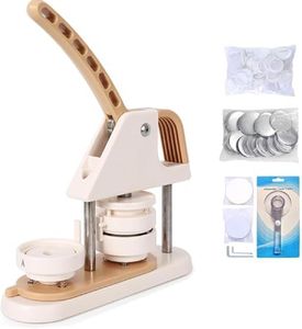 Button Maker Machine 58mm 3rd Gen, Installation Free 58mm(2.25in) DIY Pin Badge Button Maker Press Machine Badge Punch Press with Free 100pcs Button Parts, Circle Cutter, Magic Book