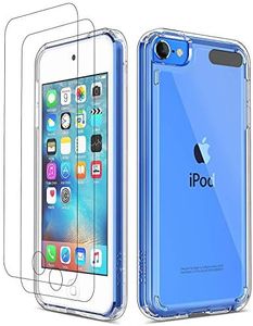 ULAK Compatible with iPod Touch 7 Case Clear, iPod Touch 6 Touch 5 Case with 2 Screen Protectors, [Anti-Yellowing] Slim Soft TPU Bumper Hard Cover for iPod Touch 5th /6th /7th Generation, Clear