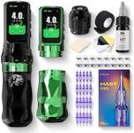 Mast Tattoo Fold Pro Cordless Tattoo Gun Kit Year of the Horse Edition Tattoo Machine 20 Pro Needles Black Tattoo Ink for Professional Artists Complete Tattoo Supplies (Green)
