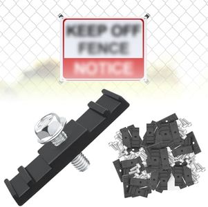 [50-Pack] Chain Link Fence Sign Bracket | Chain Link Fence Easy Sign Mounting Fastener Clip | Chain Link Sign Fence Mount with Stainless Steel Bolts for Yard, Business, and Events