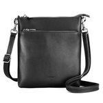 befen Black Genuine Leather Crossbody Bag for Women Travel Cross Body Purses with Adjustable Shoulder Strap