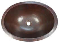 16 Oval Hand Hammered Copper Bath Sink -- Undermount or Drop In by SimplyCopper