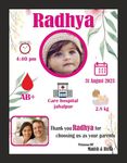 Jwalpa Creation Customizable Baby Shower BABY BIRTH MILESTONES WallArt/Personalised/Photo Frame Nursery Decor NEW BORN BOY/GIRL (White)