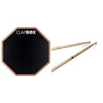 Clapbox CB-PPD Drum Practice Pad - 12 inches, Black + Promark Drumsticks