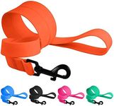 CollarDirect Waterproof Dog Leash Small Medium Large Durable Pet Leashes for Walking Training Running Pink Black Blue Orange Green (M, Orange)