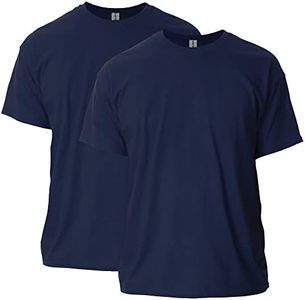 Gildan Men’s Ultra Cotton T-Shirt, Style G2000, MultiPack, Navy (2-Pack), Large