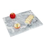 Homiu White Marble Chopping Board | Size 40 x 30 x 1.5cm | Heat Resistant Worktop Protector for Kitchen | Non-Slip Cutting Board | Hard-Wearing Chopping Board Marble | Easy to Clean