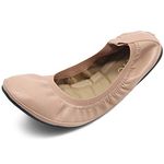 Ollio Women's Shoe Collar Shoe Pull Tab Comfort Ballet Flat pink Size: 5 UK