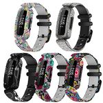 FitTurn Compatible with Fitbit Ace 3 Bands Kids Replacement Silicone Colorful Rubber Adjustable Sport Bands Accessories for Ace 3 Activity Tracker for Kids 6+ (5pack-2)