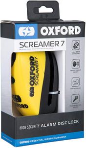 Oxford Screamer 7 Disc Lock – Heavy Duty Motorcycle Security, Yellow