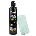 Wavex Black Trim Renew Plus Combo with Applicator Pad | 350ml Plastic & Rubber Restorer | Revives Faded Exterior Trim & Bumpers | Long-Lasting UV Protection | Wash Resistant