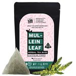 the tea trove Herbal Mullein Tea Lung Detox -50 Pyramid Mullein Tea Bags In Resealable Pouch - Caffeine Free Mullein Leaf For Lungs Detox Tea - Help Boost Respiratory Health | 50 Gram, Green Tea