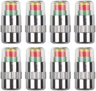 Tire Pressure Monitoring Valve, 2.4Bar 36 PSI Tire Pressure Sensor Indicator Easy to Read 3 Color Eye Alert, Fit for Most Cars (Silver, 8 pcs)