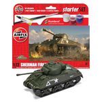 Airfix Starter Set - A55003 Sherman Firefly Model Building Kit - Plastic Model Tank Kits for Adults & Children 8+, Set Includes Decals, Humbrol Acrylic Paints, Brushes & Poly Cement - 1:72 Scale Model