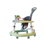 BeyBee Firstwalk Premium Musical & Height Adjustable Baby Walker with Parental Handle,2Level Height Bar|Recreational Toy bar Contains Piano with Glowing Notes &Toys|9-24 Month Kids Walker|Light Green