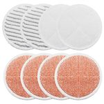 BeiLan 8 Pack Steam Mop Pads Replacement Set Compatible with Bissell Spinwave 2039A 2124: 4 Heavy Scrub Pads, 2 Soft Pads, 2 Scrubby Pads