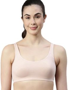 Enamor SB06 Low Impact Bra - Non-Padded, Wirefree & High Coverage Pearl