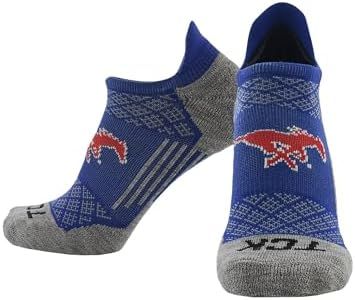 SMU Mustangs Socks No Show Sock with Tab | Men’s Women’s Running Golf Performance Ankle Socks | NCAA Licensed College Fan Gameday Apparel Merchandise Gear (Medium) - SMU Mustangs,Medium