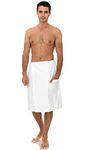 TowelSelections Men's Wrap, Shower and Bath Waffle Spa Towel Wrap - white - S/M