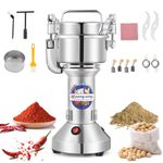 Moongiantgo Grain Grinder Electric 250g/0.55lb Superfine Spice Mill 30-300Mesh, with 950W&28000RPM Commercial Motor, 420 Stainless Steel Herb Grinder with 5min Timer and Lid Safety Stop Function