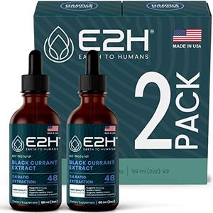 E2H Natural Black Currant Extract, Cold Pressed Black Currant Seed with Omega 6 GLA for Anti-Inflammatory Heart Health, Immune Support – Fast Absorbing Liquid Black Currant Supplement (2 Bottles)