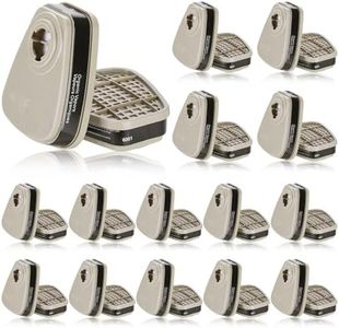 15 Pair 6001 Filter Cartridges for Respirator, Respirator Cartridges & Filters, Particulate Filter - Dust-Proof, Organic Vapors, Chemical, Respirator Filters for 6200, 6502, 7502, 6800, 4008 Series