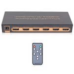 4K@60Hz Premium 5 Port HDMI Switch with Remote, 5 in 1 Out HDMI Switcher, Support UHD, HDR10, Dolby Vision, Atmos, YCbCr 4:4:4, HDCP2.2 and CEC