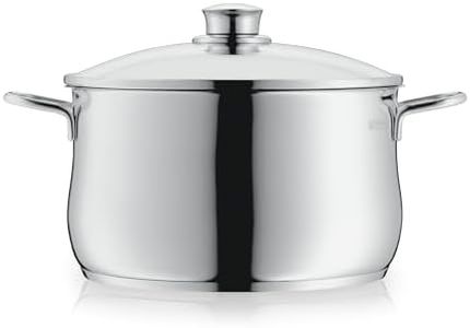WMF Diadem Plus Kochtopf Induktion 24 cm – 6,5 l großer Fleischtopf aus Cromargan Edelstahl mit Glasdeckel, hohem Rand, spülmaschinenfest, langlebig und unbeschichtet für gesunde, leckere Mahlzeiten
