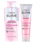 L'Oréal Paris Elvive Glycolic Gloss 200ml Shampoo + 150ml Conditioner with Glycolic Acid for Porous and Dull Hair - 2 Bottles