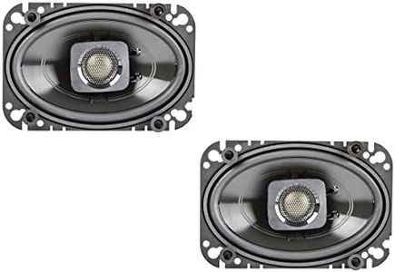 Polk Audio DB462 DB+ Series 4" x 6" Coaxial Speaker for Car & Marine, 2-Way Boat & Car Audio Speaker, 50-22kHz Frequency Response, Polypropylene Woofer Cone & 3/4" Silk Dome Tweeter, Easy Installation