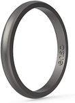 Enso Rings Halo Elements Silicone Ring – Stackable Wedding Engagement Band – Thin Minimalist Band – 2.54mm Wide, 1.5mm Thick – Platinum-Colored, Size 9