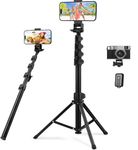 Selfie Stick Tripod - LINKCOOL 67 Inch Phone Tripod Extendable Tripod for iPhone with Bluetooth Remote Shutter & Phone Holder, Portable Travel Camera Stand for iPhone Camera, Gopro