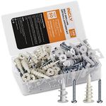 INCLY 140 PCS #8 Drywall Anchors Kit Self Drilling, 70 Plastic Dry Wall Anchors and 70 Philips Screws Assortment for Hanging and Mounting with Case, Self Drilling Sheetrock Anchors (13x42mm + 15x33mm)