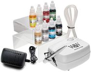 Airbrush Cake Kit with Compressor Watson and Webb Airbrushing System for Baking with 8 Colors