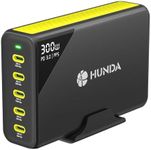 HUNDA 300W USB C Charger, 5-Ports G