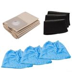 URPIZY 5PCS Vacuum Dust Bag Replacement for Einhell TC-VC 1820, TC-VC 1820 SA, TC-VC 1812 S, TC-VC 1815 Wet and Dry Vacuum Cleaner, With 3 Foam Filter & 3 Cloth Cover