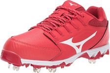 Mizuno Women's 9-Spike Swift 6 Low Metal Cleat Softball Shoe, Redwhite, 5