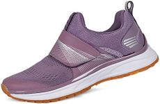 Pairobin Cycling Shoes Women's Indoor Cycling Shoes - Outdoor Cycling Shoes Comfortable and Breathable - Compatible with SPD Cleats, Purple, 5.5