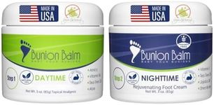 Bunion Balm 2 Step Soothing Bunion (Kit) | Natural Daytime Bunion Comfort Cream & Nighttime Moisturizing & Healing Cream for Aching Bunions & Dry Cracked Skin