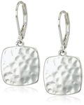 Nine West Classics Women's Silver Tone Soft Square Drop Earrings