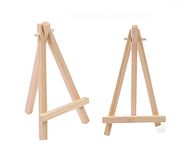 KABEER ART Mini Wood Display Easel Natural Craft Table Stand 6 inch x 4.5 inch Set of 2 Piece (Small)