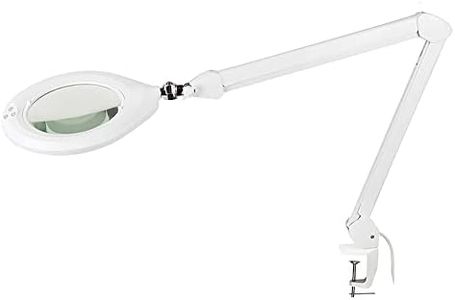 Multirex - Lampe loupe LED Super Large, lentille de 180mm, 225% grossissement, 72 LED 6000K, Bras articulés 400mm, pour Bijouterie, modélisme, Lecture, Broderie.