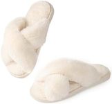 Ankis Women's White Fluffy Slippers