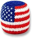 Handmade Knitted Footbags, 2026 Independence Day Flag Print Assorted Foot Bag Crochet Ball for Adults, Juggling Balls for Beginners, Kick Sacks forJuggling Practice, Indoor Outdoor Games