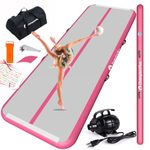 CHAMPIONPLUS 10ft 13ft 16ft 20ft Tumble Track Tumbling Mat Inflatable Gymnastics Air Mat 4/8 inches Thickness for Home Training Cheerleading Yoga with Electric Air Pump