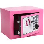 Yuanshikj Electronic Deluxe Digital Security Safe Box Keypad Lock Home Office Hotel Business Jewelry Gun Cash Use Storage (Pink, 17E)