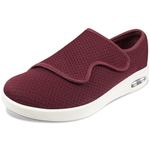 KWUKOTY Diabetic Shoes for Women, Women's Wide Width Elderly Shoes, Swollen Feet Non-Slip Air Cushion Bottom Fattening and Widening Size 6.5-11.5 Red