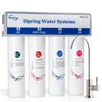 iSpring CU-A4 Ultra-Filtration Under Sink Water Filter System, Tankless 4-Stage High Capacity, Remove 99.99% Contaminants, Quick Filter Change with Chrome Faucet, White