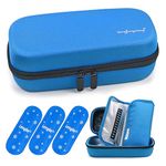 YOUSHARES Insulin Pen Case Medicine Cool Bag with 3PCS Nylon Ice Packs - Insulin Cooler Diabetic Kit Bag for Diabetic Supplies (Blue)